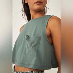 FP Movement Sleeveless Teal Cropped Top with Pocket